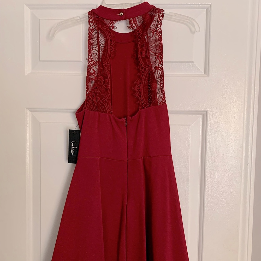 Wine Red Lace Dress
